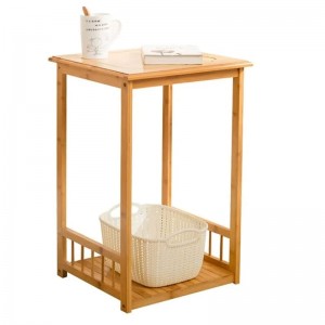 2 -poziomowy bambusowy drewniany magazyn boczny szafkanocna stół końcowy