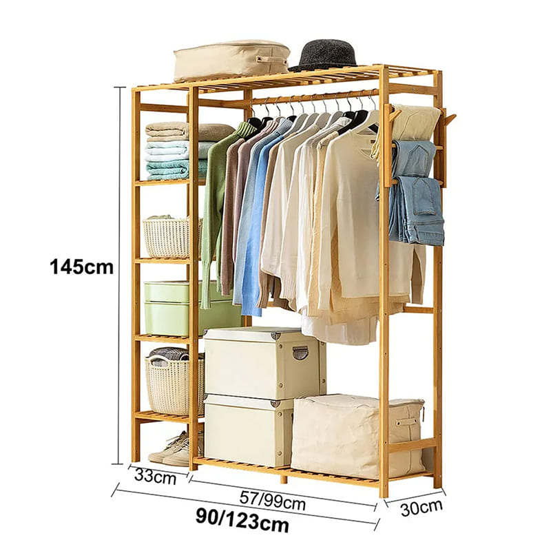 5 kondygnacjaniezależnego menedżera magazynowania garderoby podłogowej bambusowej garderoby