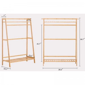 Ciężki stojakna wiszące bambusowe odzież płaszcza bambusowa garderoba